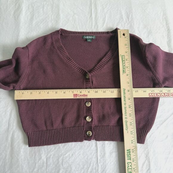 Wild Fable Fall Plum Crop Cardigan Sweater Long Sleeve V-Neck Sz XS - Picture 3 of 4